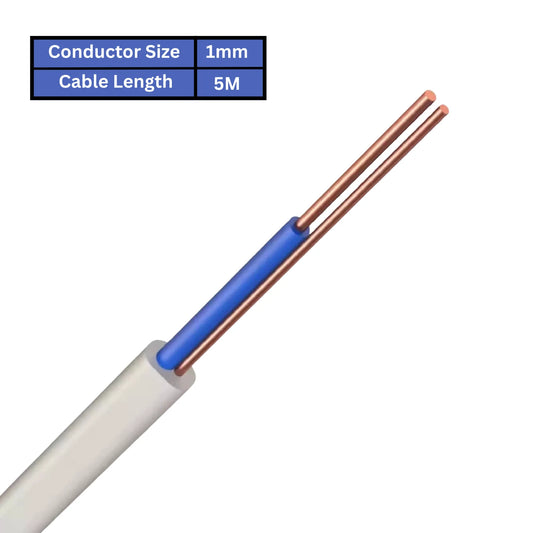 6241Y Cable 1.0mm/1.5mm Single Core & Earth Domestic Wiring Blue/Brown PVC Grey