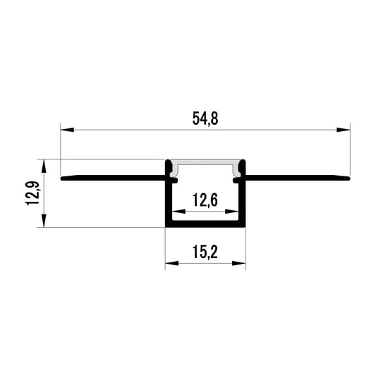 Plaster-In Aluminium LED Profile 15mm