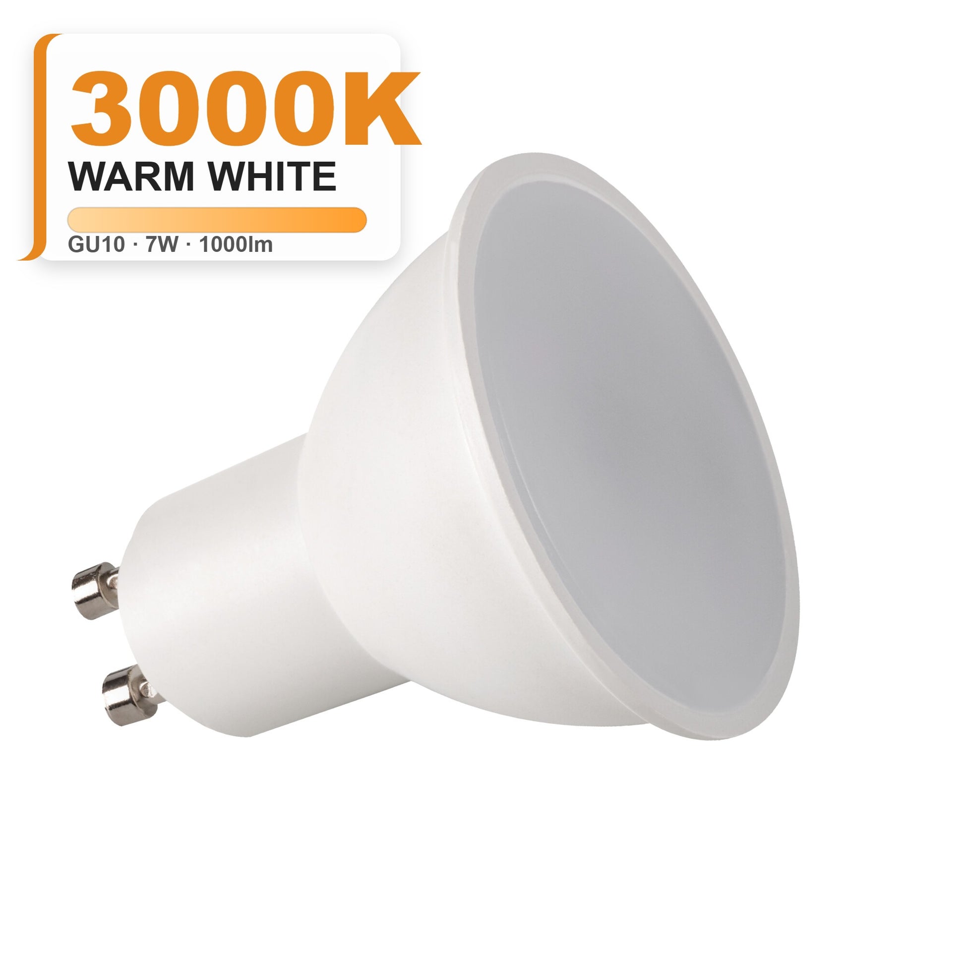K-LED GU10 7W LED Bulb 3000K Warm White