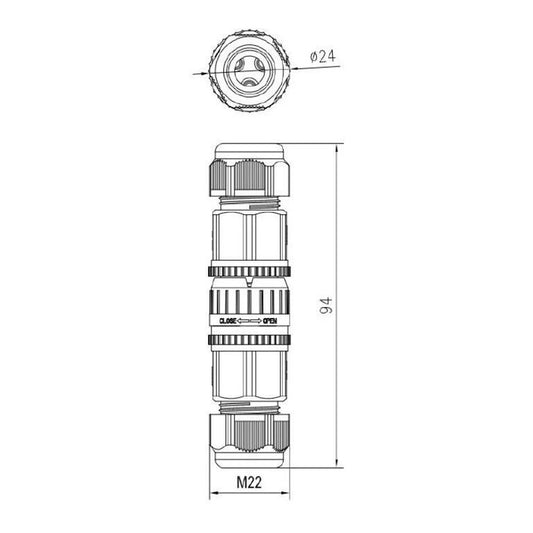 JB0012 dimensions line drawing