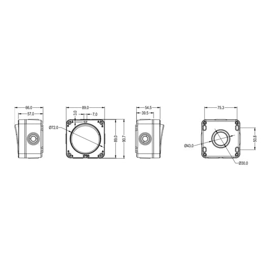OP2DP dimensions line drawing