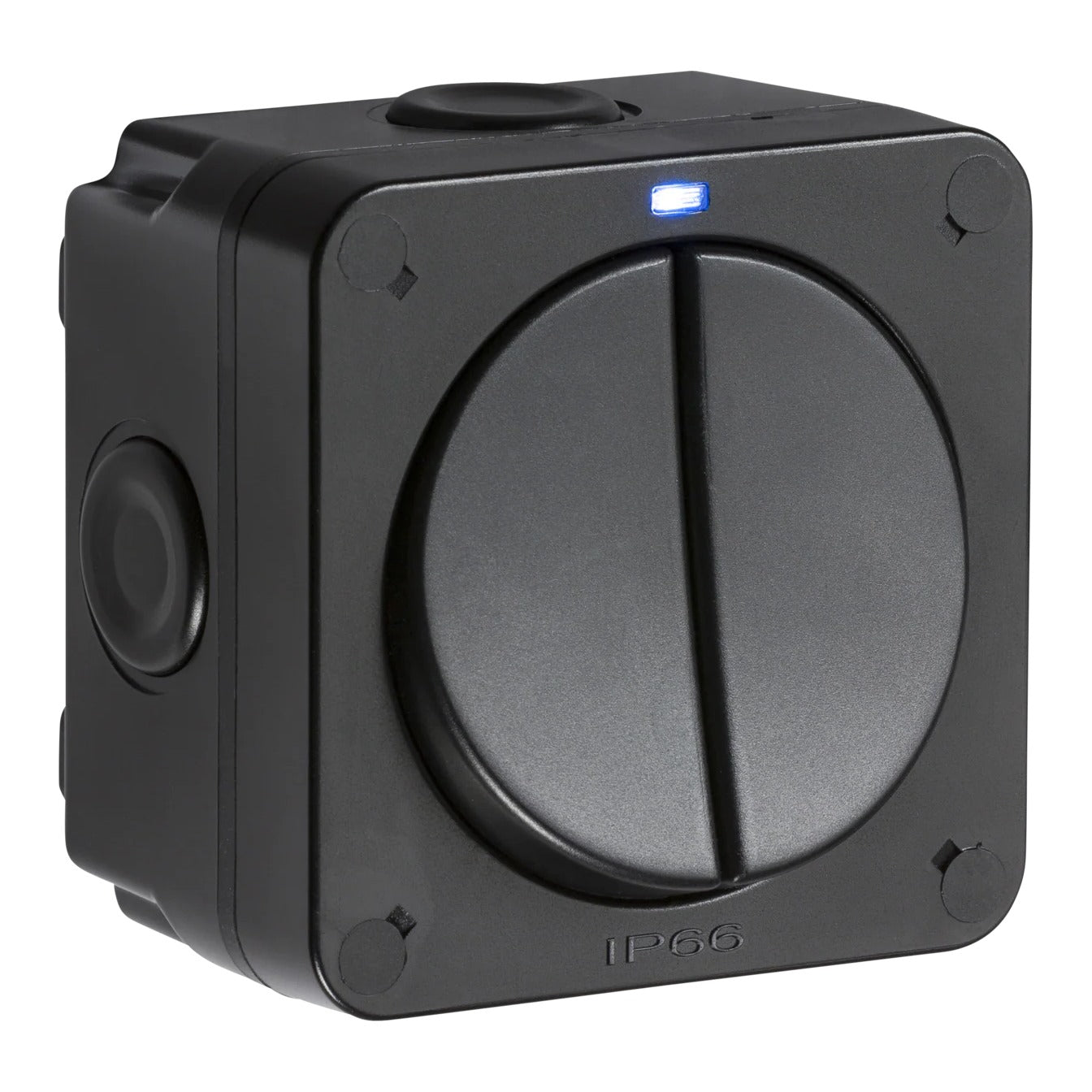 Knightsbridge OP3 IP66 20AX 2G 2-way switch black