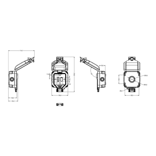OP63N dimensions line drawing