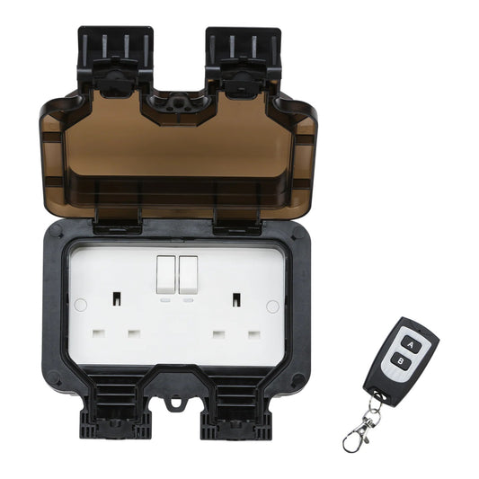 Knightsbridge OP9R remote controlled IP66 2G outdoor socket