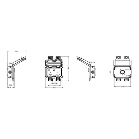 OP9RCD dimensions line drawing