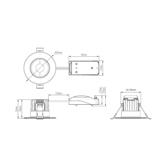 RE6CTF dimensions line drawing