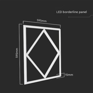 60W LED DIAMOND BORDERLINE PANEL LIFUD DRIVER+QC 595x595mm FLICKER FREE 4000K - Image 5