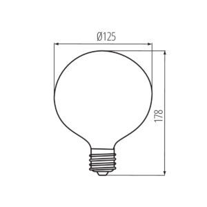 LED G125 Filament ES E27 5W Super Warm 1800K - Image 4