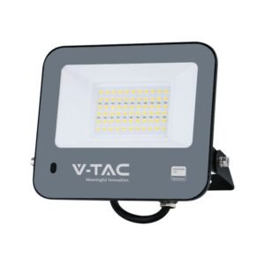 VT-44052 50W PHOTOCELL SENSOR FLOODLIGHT-SAMSUNG CHIP 1M WIRE 6500K BLACK BODY 120LM/W